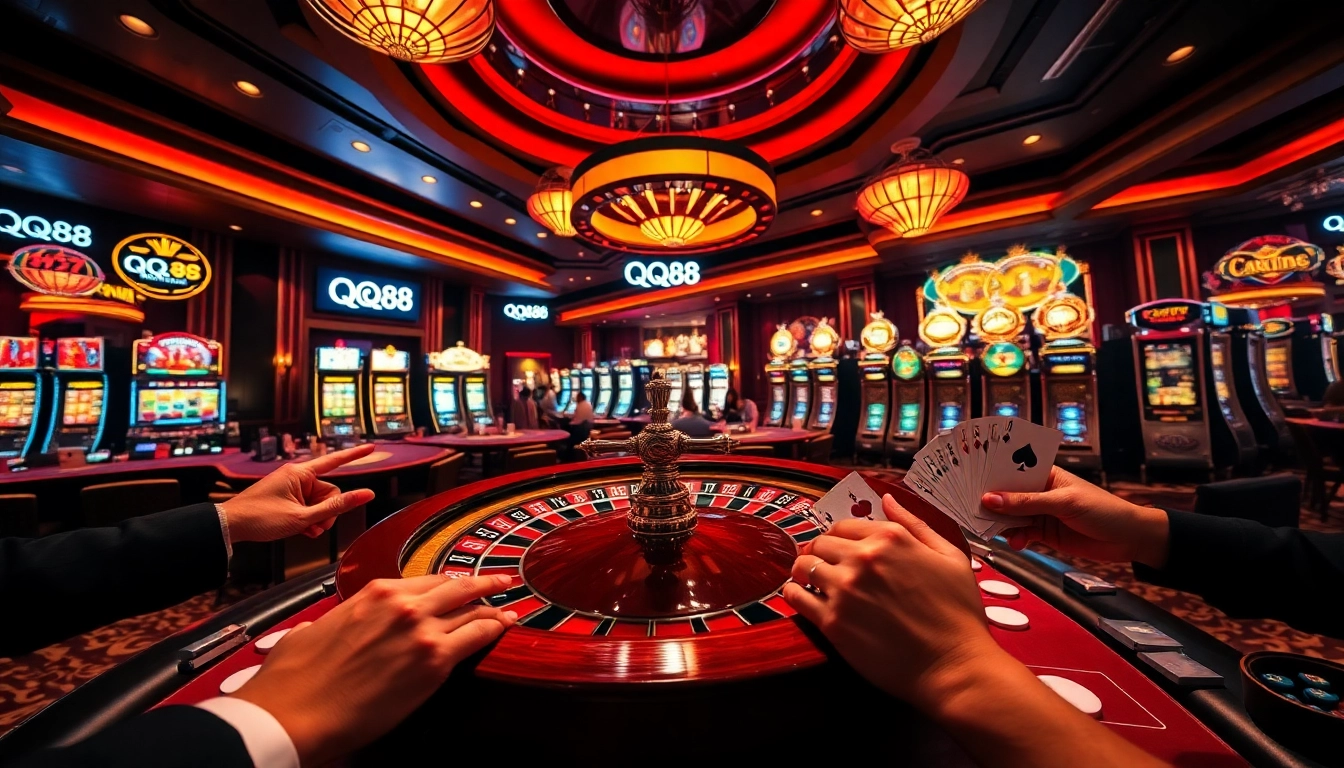 Players engaged in a thrilling roulette game at QQ88 casino.